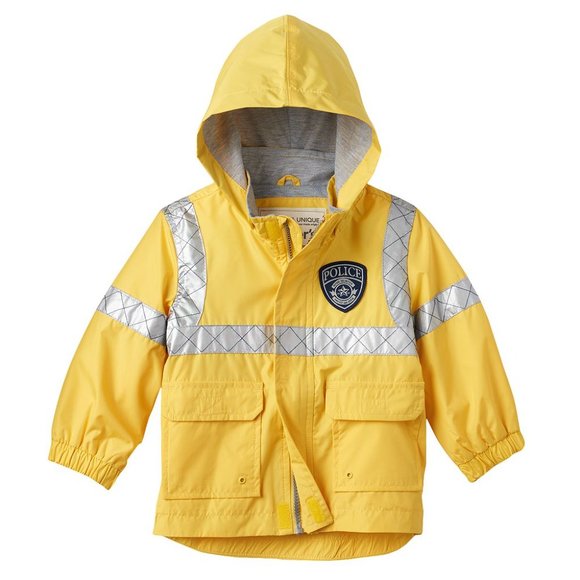 NWT Carter's Boys Rain Jacket POLICE PATROL Coat Reflective Fleece-Lined 12M - Picture 4 of 4